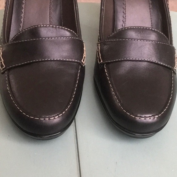 Axcess Black Leather Platform Penny Loafers 8.5M - Picture 5 of 8